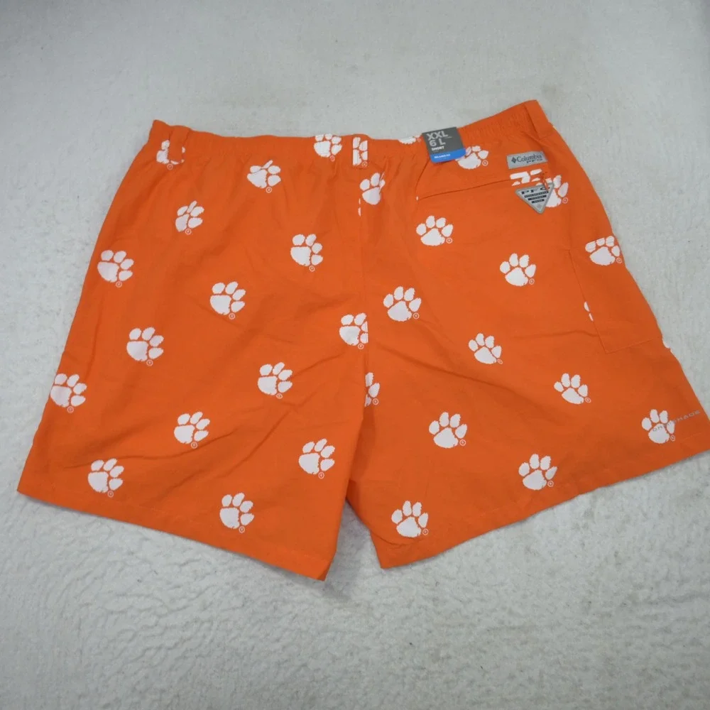 Columbia Backcast III Short Mens XXL‎ NEW Orange Clemson Tigers Paw Print 6
